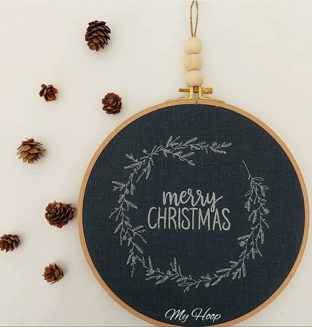 Stickbild Weihnachten -Merry Christmas Kranz- - My Hoop