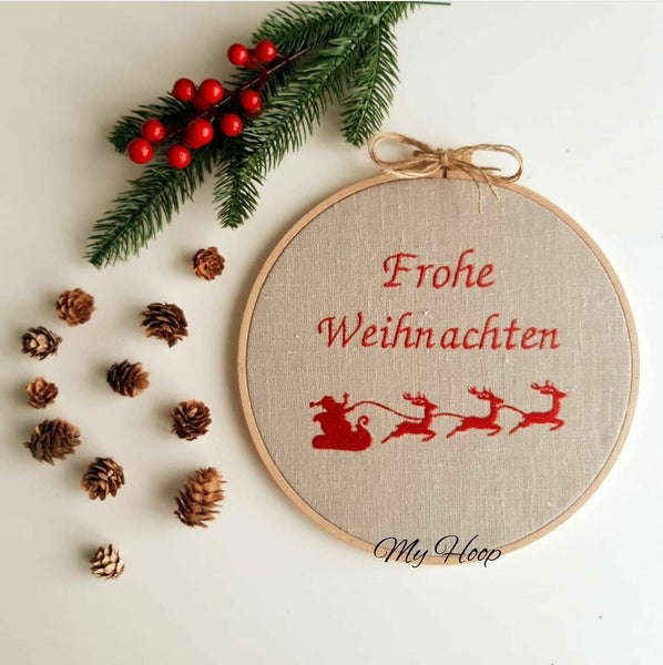Stickbild Frohe Weihnachten 22cmØ - My Hoop