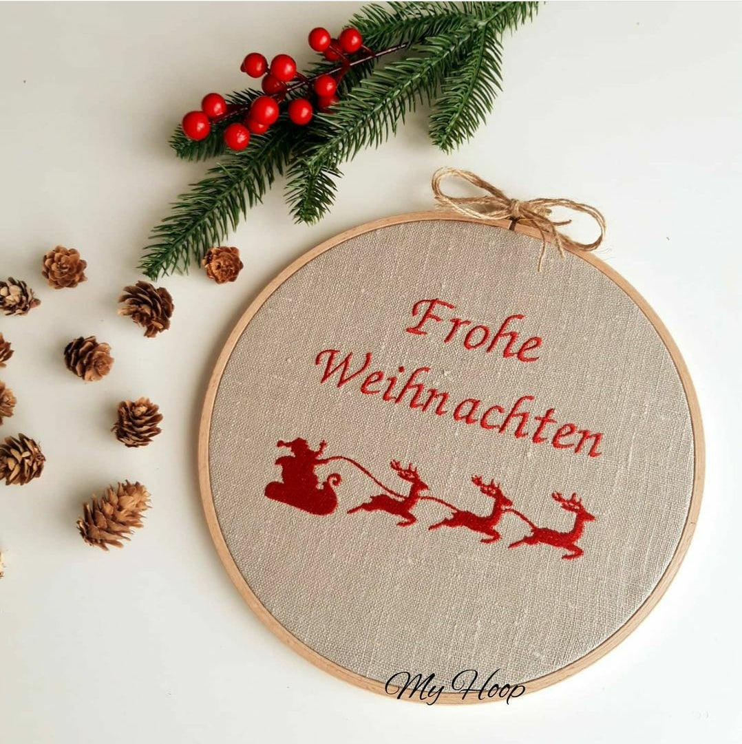 Stickbild Frohe Weihnachten 22cmØ - My Hoop