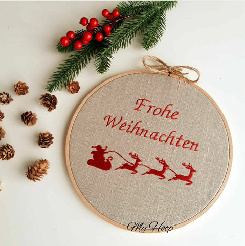 Stickbild Frohe Weihnachten 22cmØ - My Hoop