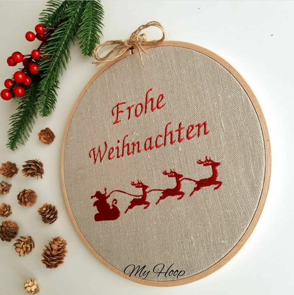 Stickbild Frohe Weihnachten 22cmØ - My Hoop