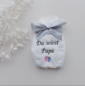 Babywindel Babyankündigung •grau / rosa-blau•